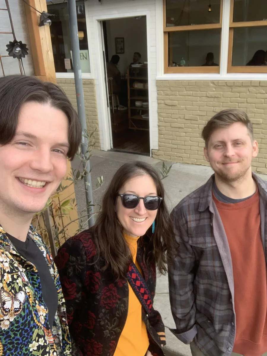 A group of creative professionals connecting over a relaxed lunch