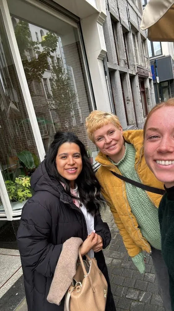 A group of creative professionals connecting over a relaxed lunch