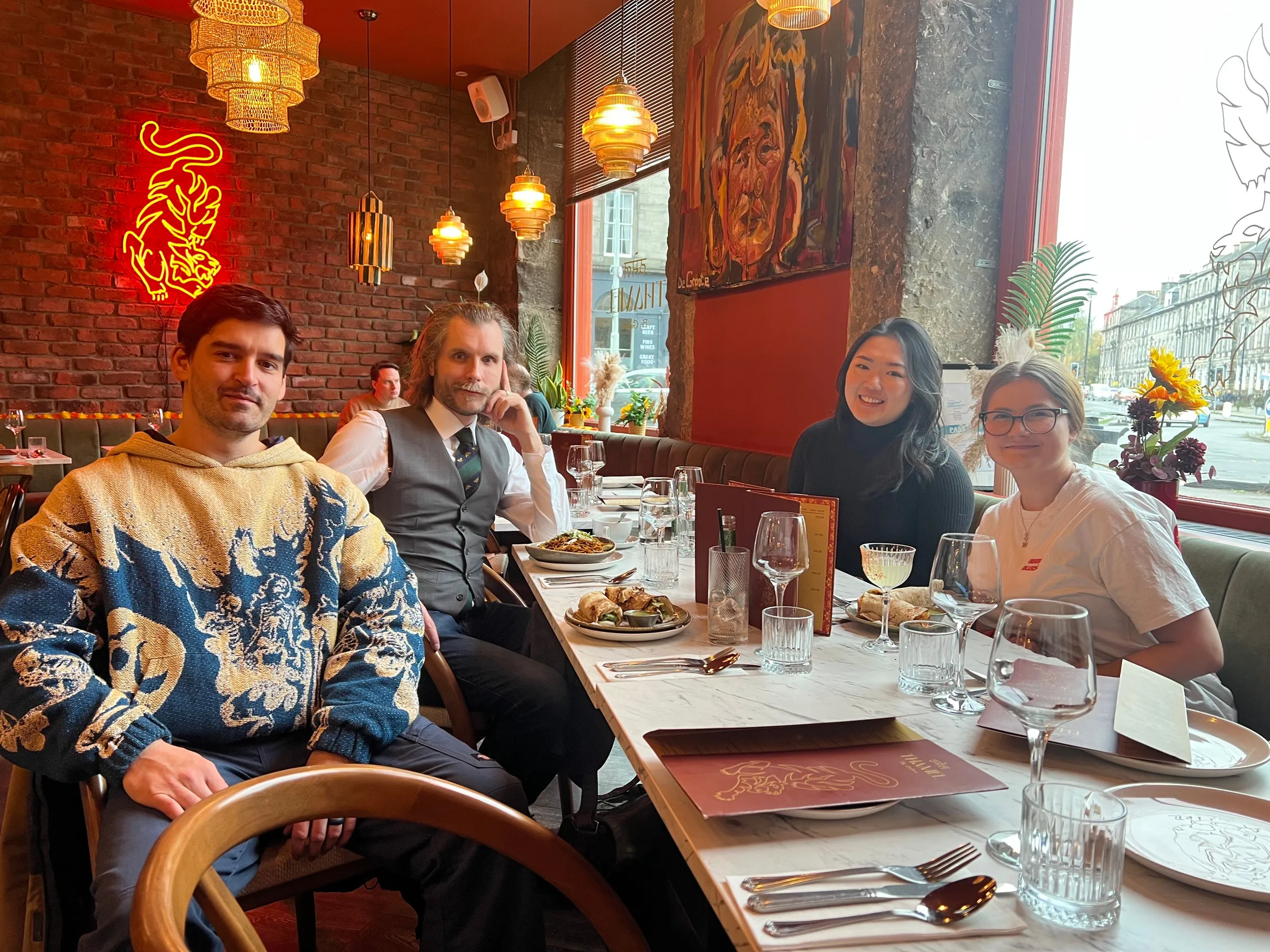 Creatives enjoying lunch together at a Creative Lunch Club gathering