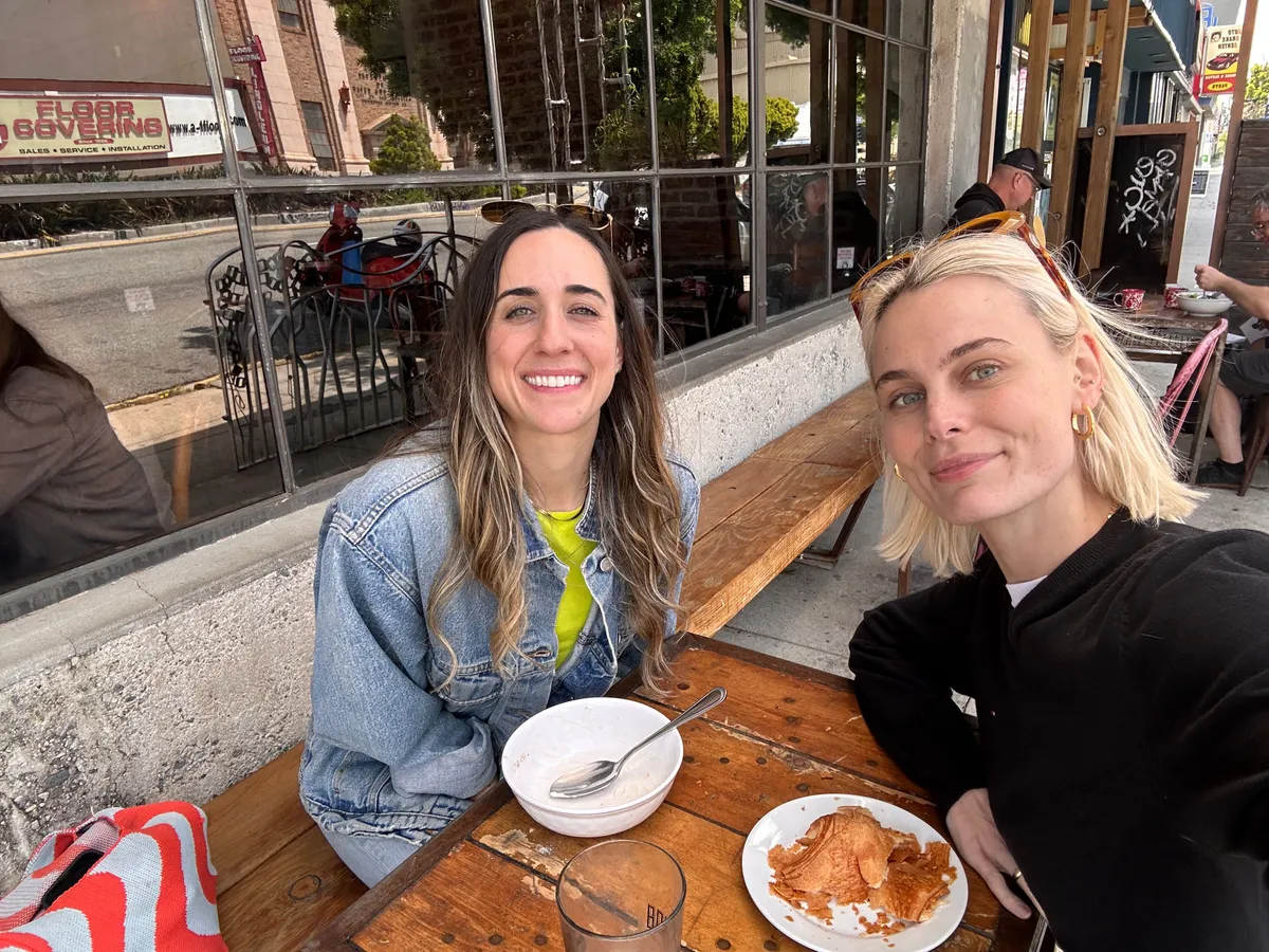 A small group of creatives meeting for lunch in their city