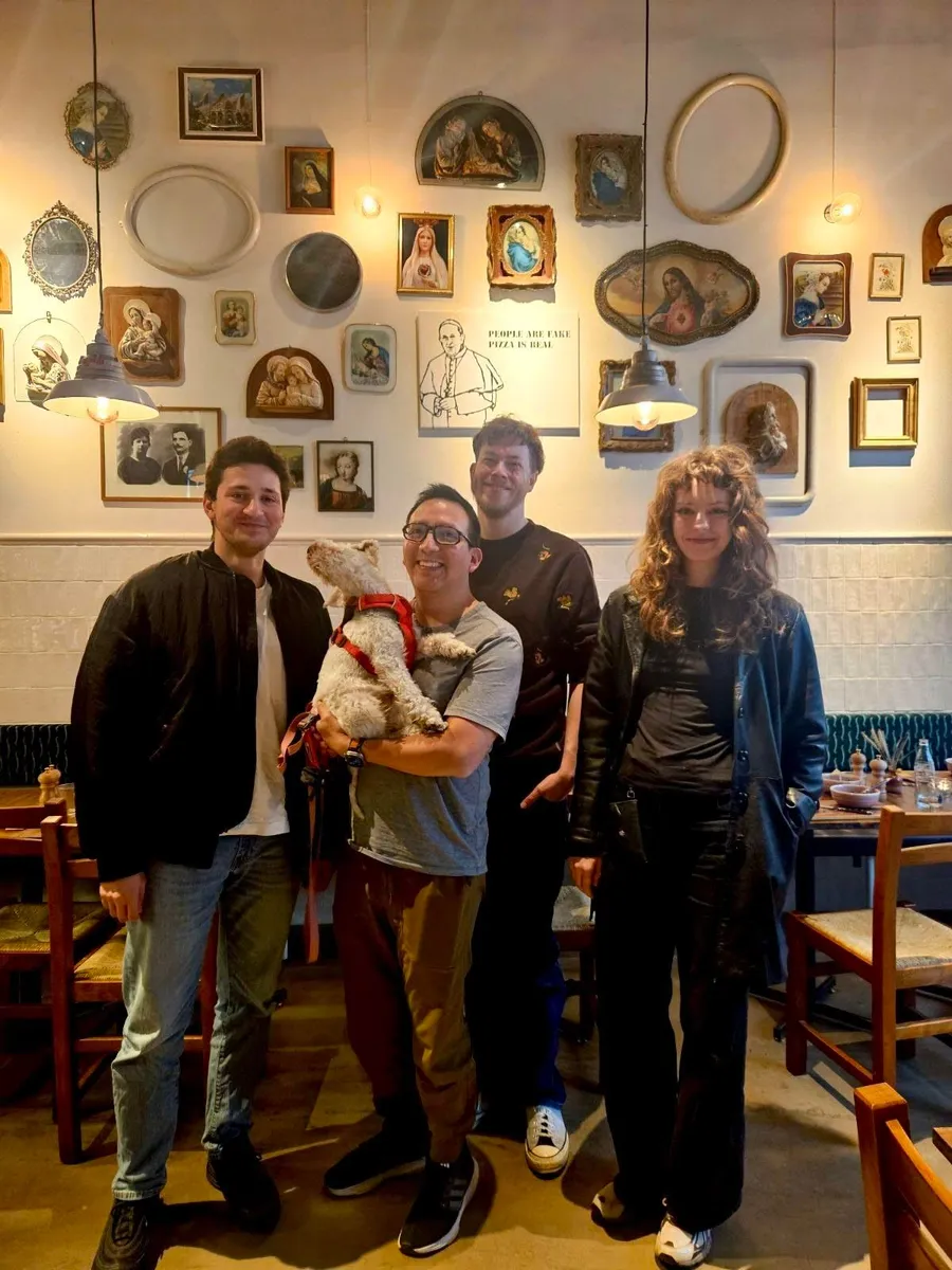 A group of creative professionals connecting over a relaxed lunch