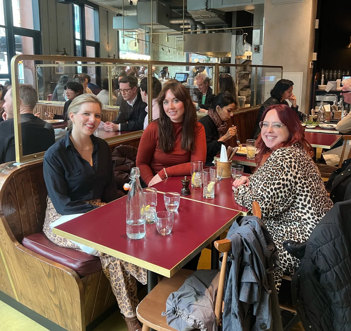 Creatives meeting and talking over lunch