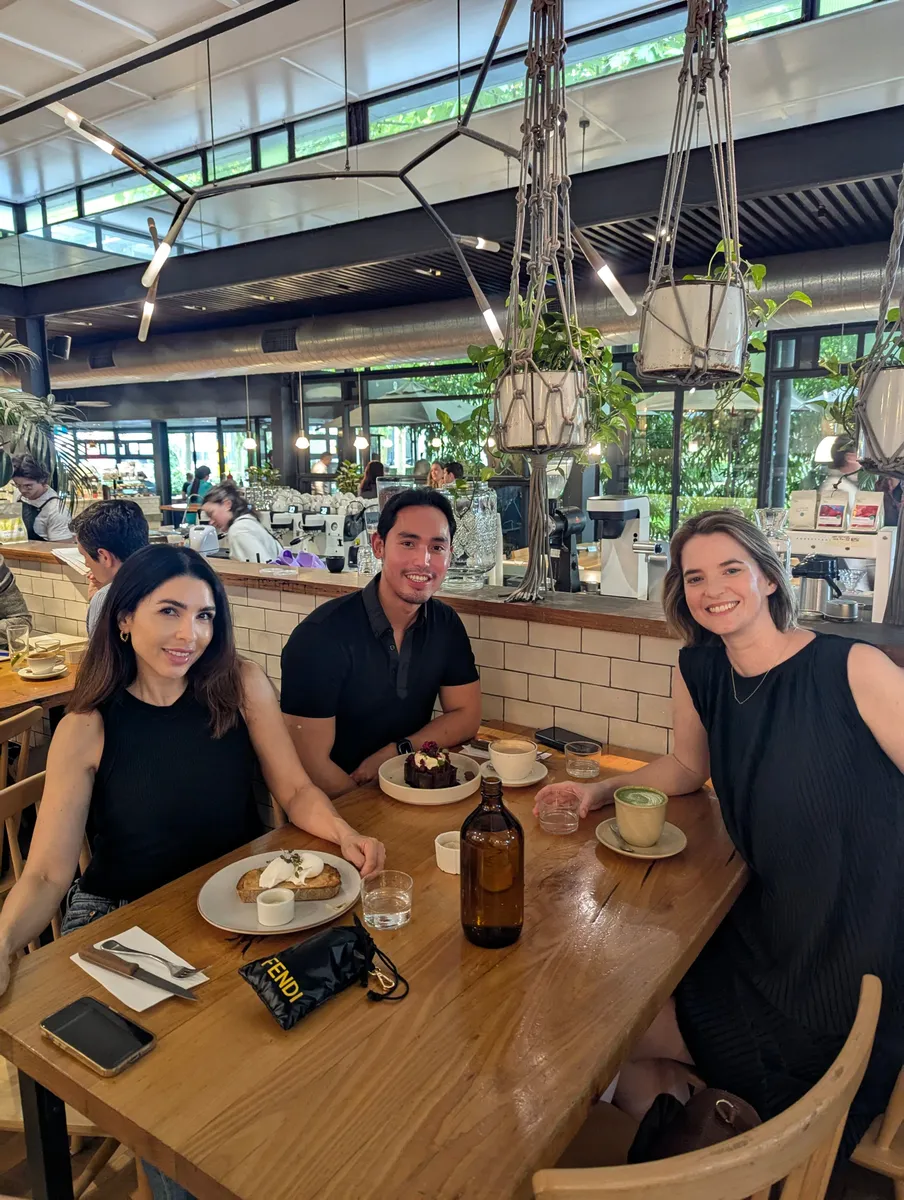 Creatives meeting and talking over lunch