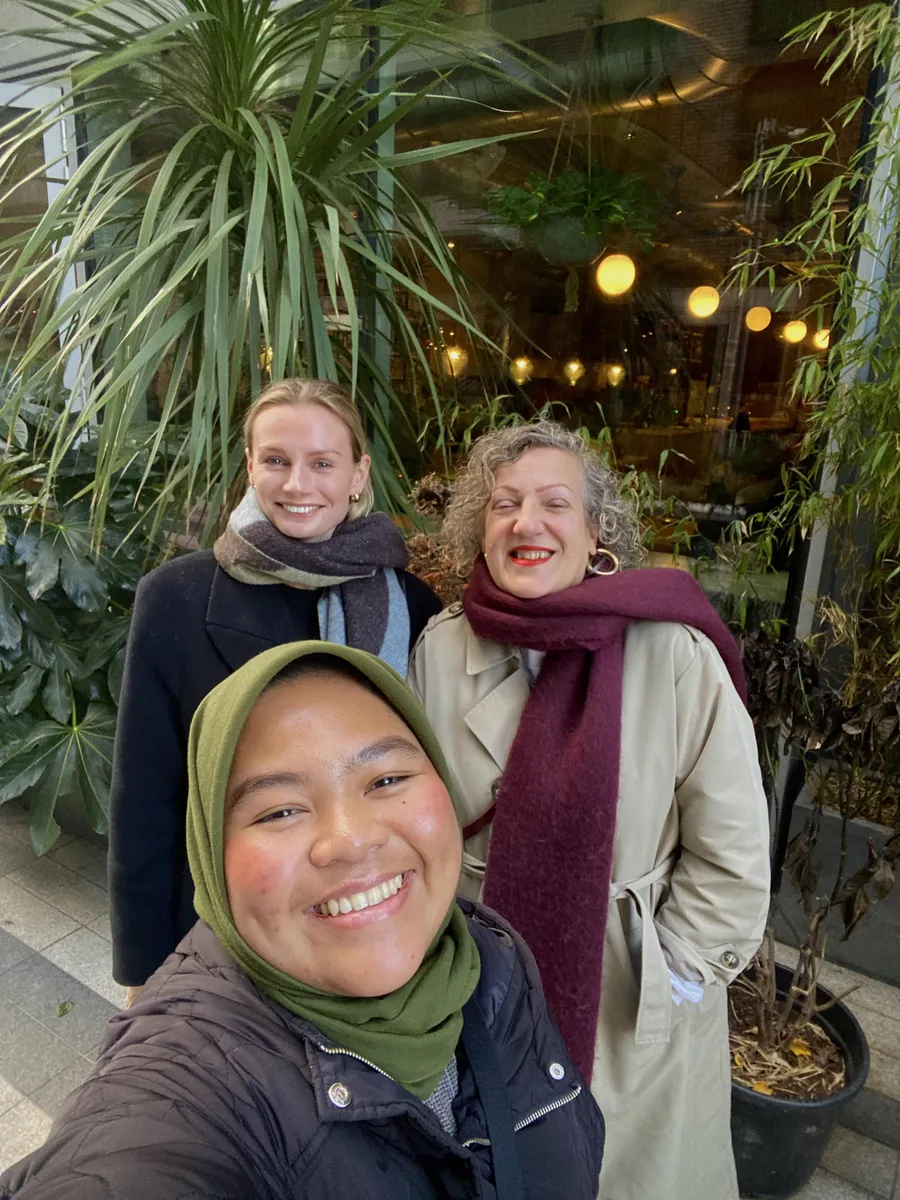 A group of creative professionals connecting over a relaxed lunch