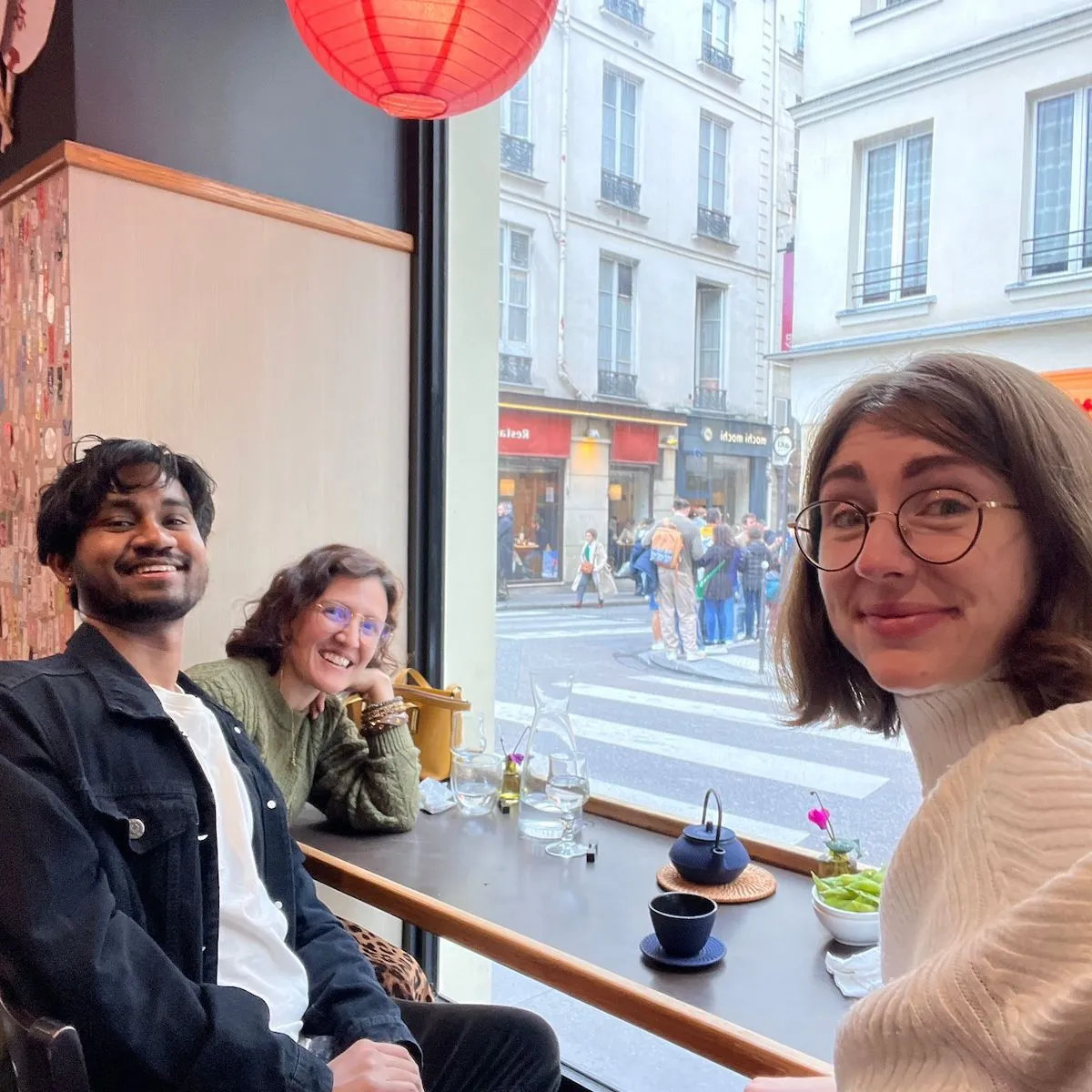 A group of creative professionals connecting over a relaxed lunch