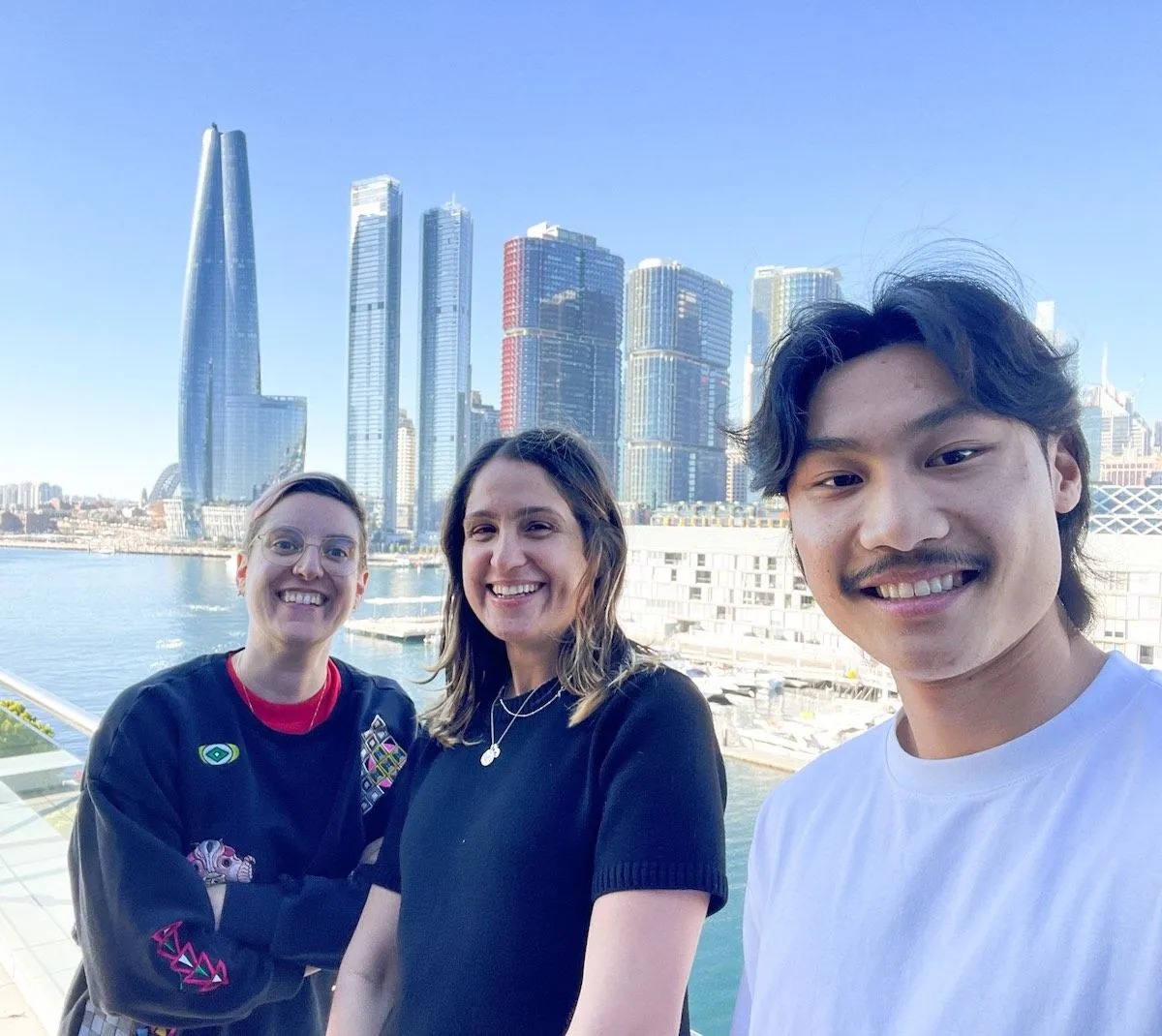 A group of creative professionals connecting over a relaxed lunch